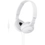 Sony MDR-ZX110APW Auriculares de Diadema con Micrófono, Blanco